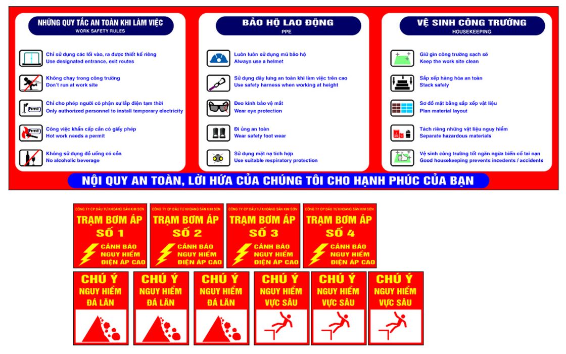 Bảng nội quy an toàn bảo hộ lao động vệ sinh công trường file thiết kế quảng cáo CorelDRAW