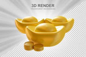Ảnh vẽ tay thỏi vàng sang trọng 3D File số 055