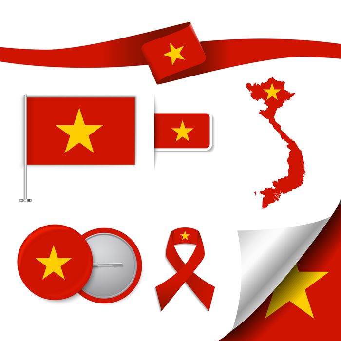 Ảnh bộ sưu tập cờ Việt Nam rủ vector mẫu số 196