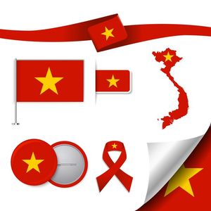 Ảnh bộ sưu tập cờ Việt Nam rủ vector mẫu số 196