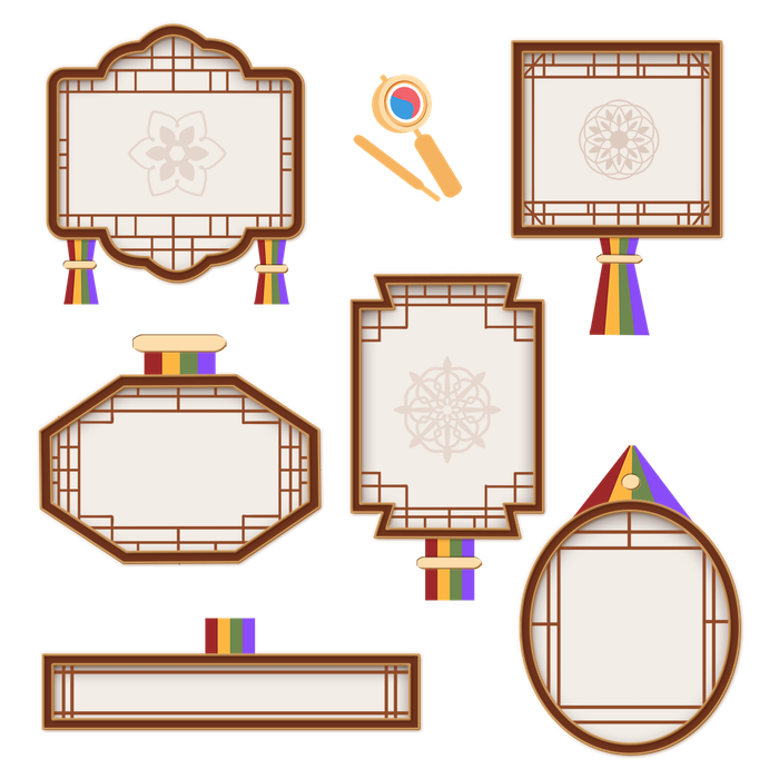 Bộ sưu tập khung hoa văn phong cách trung hoa vector file PNG 052