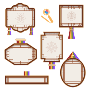 Bộ sưu tập khung hoa văn phong cách trung hoa vector file PNG 052