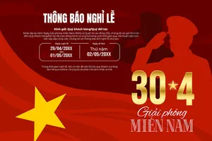 Banner thông báo nghỉ lễ chào mừng ngày giải phóng miền Nam 30-04 File AI 0043