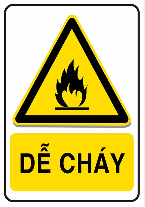 Biển cảnh báo dễ cháy file vector coreldraw