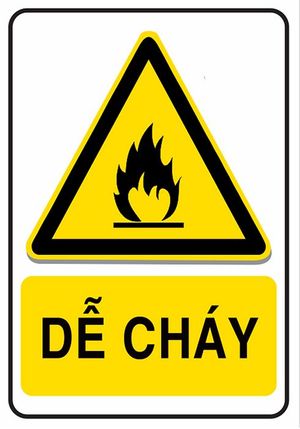 Biển cảnh báo dễ cháy file vector coreldraw