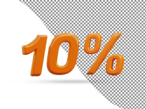 Mẫu số sale giảm giá 3D màu cam vector chất lượng cao CR008