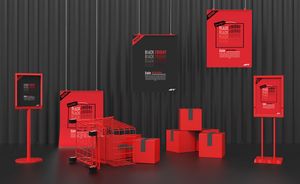 Mockup bản mẫu ý tưởng bán hàng Black Friday file PSD