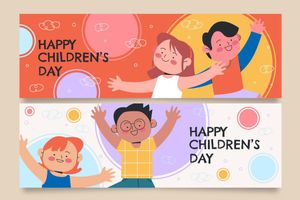 2 Mẫu banner, background trẻ em chơi mừng ngày lễ của trẻ - CR996
