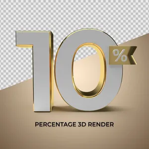 Mẫu số sale giảm giá 3D vàng gold vector chất lượng cao CR006