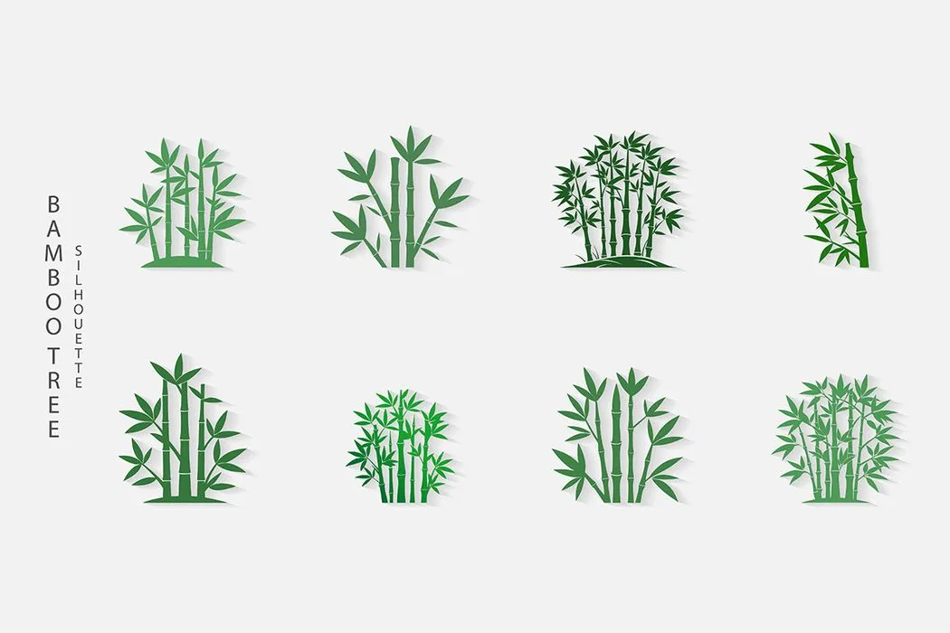 Ảnh minh hoa cậy trúc, cây tre vẽ tay màu nước vector File AI 186