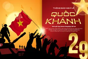 Banner thông báo nghỉ lễ ngày quốc khánh Việt Nam vàng đỏ - File AI 058