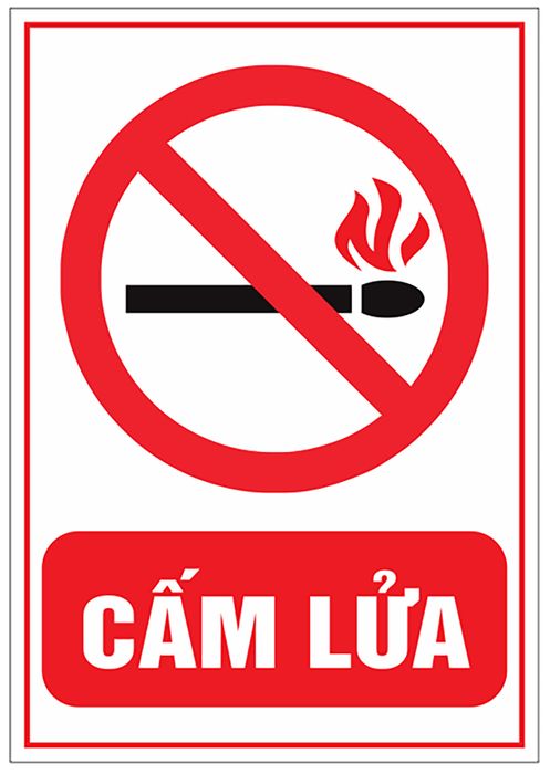Biển cảnh báo cấm lửa file coreldraw