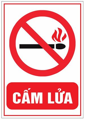 Biển cảnh báo cấm lửa file coreldraw