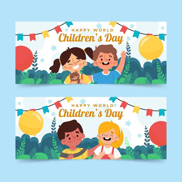 Mẫu banner, background trẻ em ngày lễ của trẻ vector CR830
