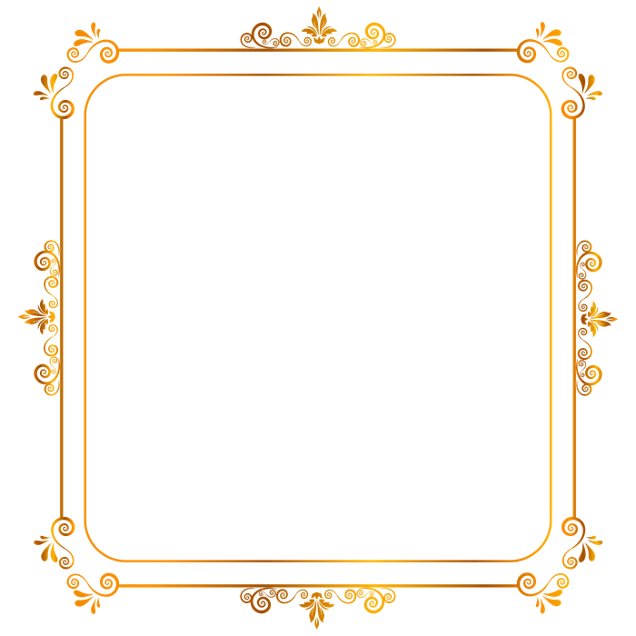 Mẫu khung hoa văn hình vuông màu vàng sang trọng vector file PNG 073