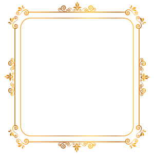 Mẫu khung hoa văn hình vuông màu vàng sang trọng vector file PNG 073