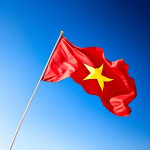 Ảnh cờ việt nam tung bay phấp phới mẫu số 174