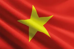 Ảnh cờ đỏ sao vàng bằng lụa bay trong gió File AI 066
