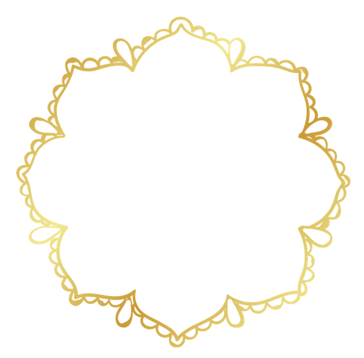Mẫu khung hoa văn hình tròn màu vàng sang trọng vector file PNG 069