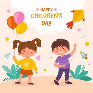 Mẫu poster trẻ vui chơi thả diều mừng ngày lễ của trẻ - CR1069