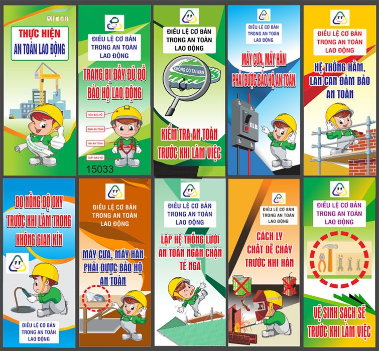 Phướn thả thực hiện an toàn lao động Vector