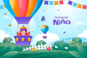Mẫu baner trẻ vui bay kinh khí cầu mừng ngày lễ của trẻ - CR1201
