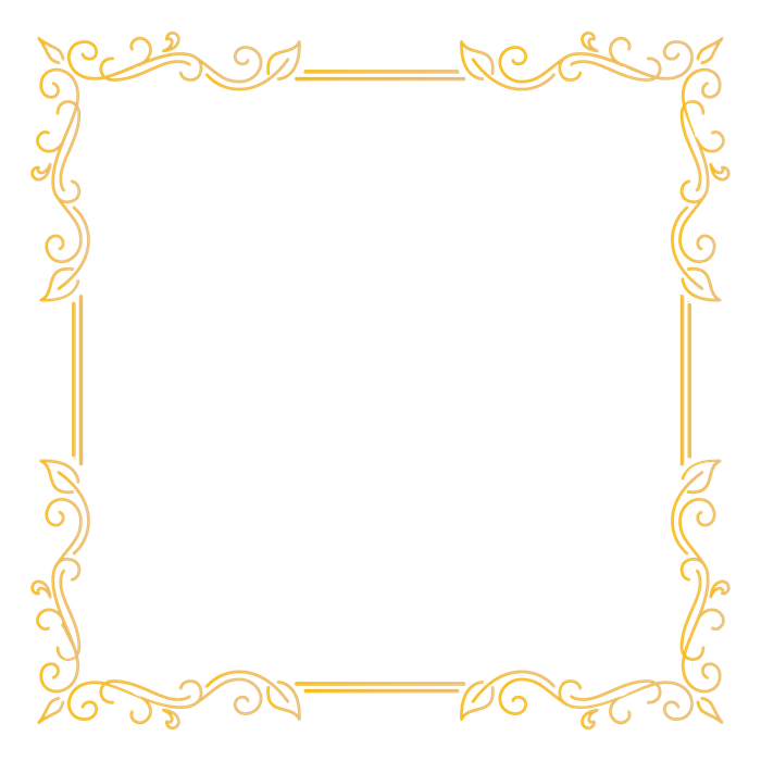 Mẫu khung hoa văn màu vàng cổ điển vector File PNG 031