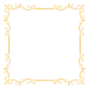 Mẫu khung hoa văn màu vàng cổ điển vector File PNG 031