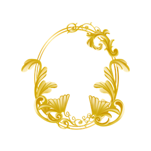 Mẫu khung hình elip hoa văn màu vàng vector file PNG 083