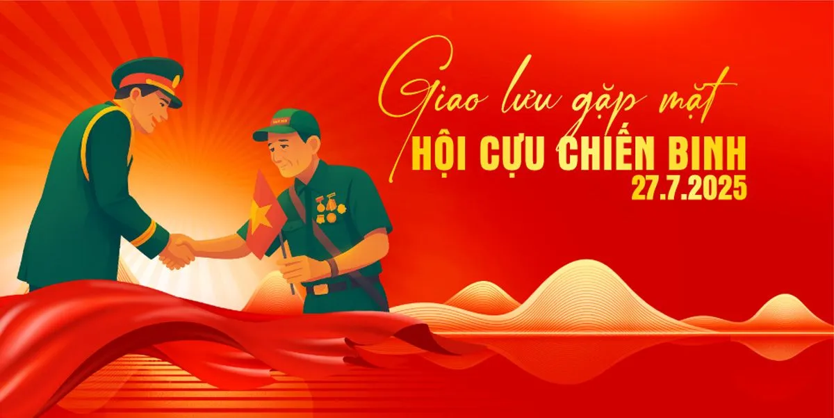 Background giao lưu gặp mặt hội cựu chiến binh chất lượng cao file corel