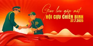 Background giao lưu gặp mặt hội cựu chiến binh chất lượng cao file corel