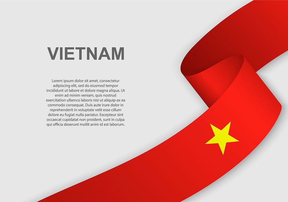 Ảnh dải cờ Việt Nam uốn lượn vector mẫu số 201