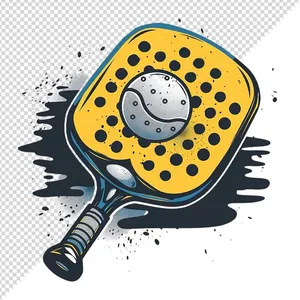 Ảnh minh họa vợt Pickleball phong cách retro chất lượng cao - File PNG 027