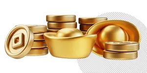Ảnh minh họa thỏi vàng 3D vector chất lượng cao CR020