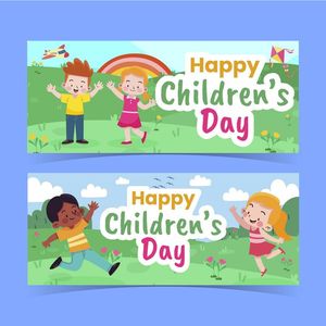 Mẫu 2 banner trẻ vui chơi mừng ngày lễ của trẻ - CR1214