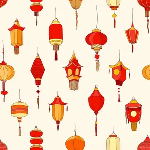 Parterm ảnh đèn lồng giấy vector file AI CR020