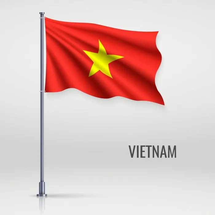 Ảnh minh họa cờ Việt Nam tung bay vector File AI 095