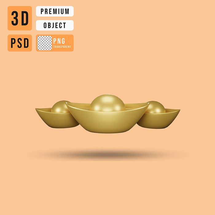 Ảnh 3 thỏi vàng sang trọng 3D File số 061