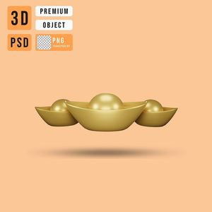 Ảnh 3 thỏi vàng sang trọng 3D File số 061