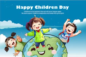 Mẫu poster trẻ vui chơi với nhau ngày của trẻ vector CR644