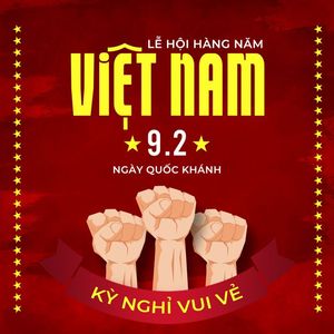 Poster chào mừng ngày quốc khánh Việt Nam Dải ruy băng nắm tay  File PSD 9