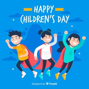 Ảnh poster trẻ em vui chơi thả diều cả chép ngày lễ thiếu nhi vector CR801