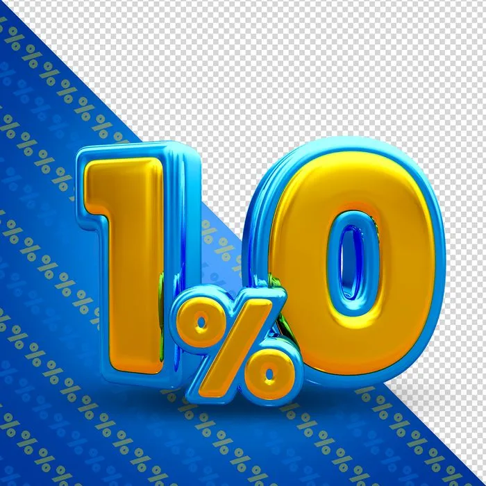 Mẫu số sale giảm giá 10% 3D màu vàng PNG chất lượng cao CR077