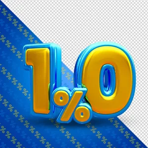 Mẫu số sale giảm giá 10% 3D màu vàng PNG chất lượng cao CR077