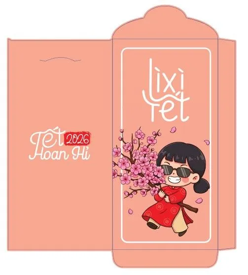 Bao Lì Xì Tết 2026 Phong Cách Hoạt Hình Dễ Thương - File CDR Vector