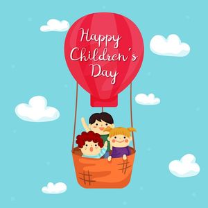 Mẫu poster trẻ em vui chơi với kinh khí cầu vector mẫu CR560