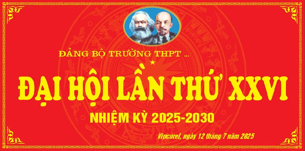 Mẫu market phông nền đại hội đảng bộ chất lượng cao file corel