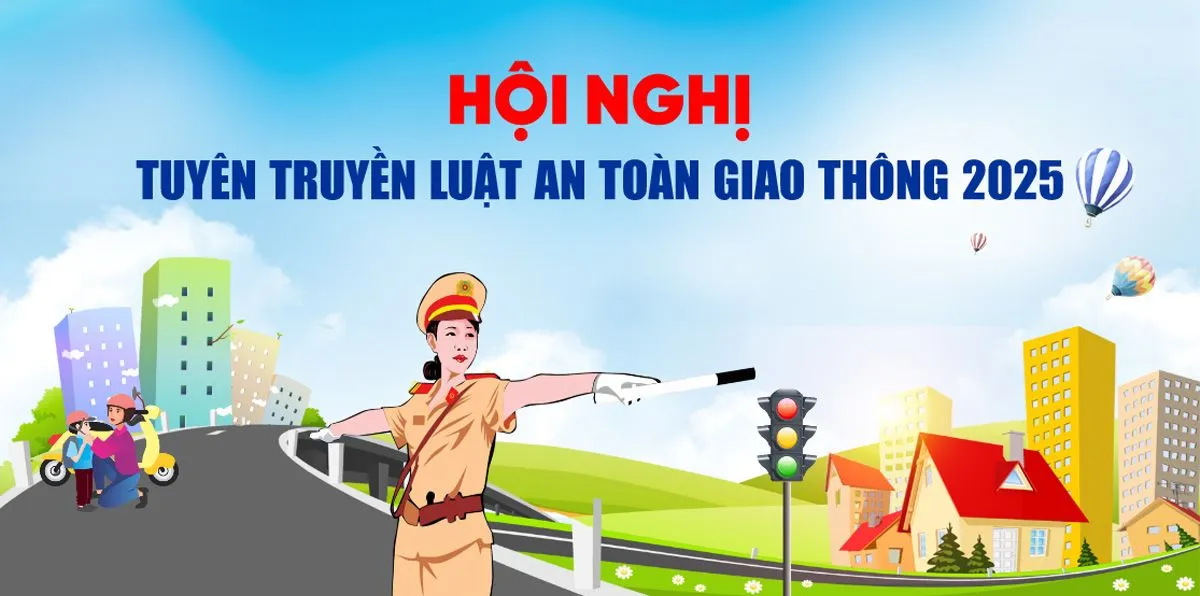 Backdrop hội nghị tuyên truyền luật an toàn giao thông 2025 file corel