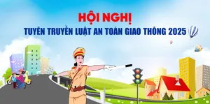 Backdrop hội nghị tuyên truyền luật an toàn giao thông 2025 file corel