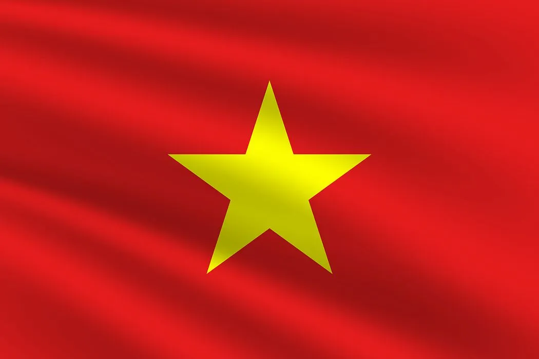 Ảnh cờ đỏ sao vàng bằng lụa bay trong gió File AI 083